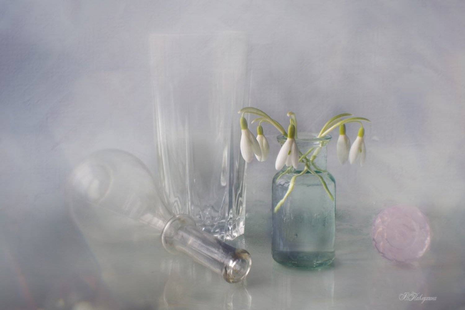 подснежники,цветы,весна,стекло,, Вера  Павлухина