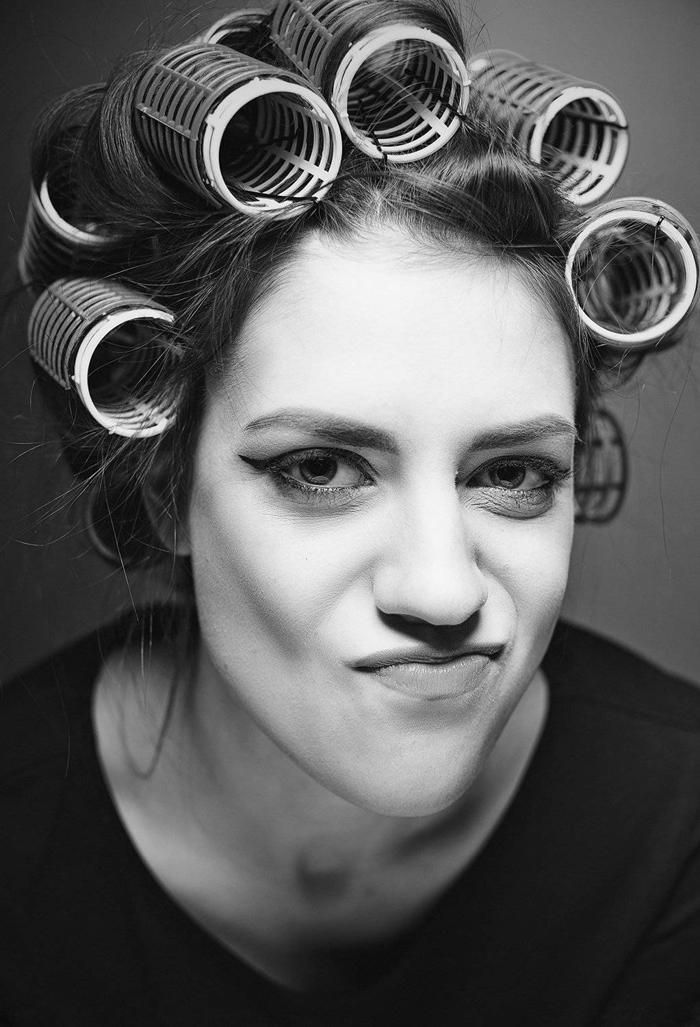 female, portrait, mood, sensuality, fun, woman, curler, adult, face, people, one, person, look, motion, joy, bitch, joke, smile, Дмитрий Толоконов