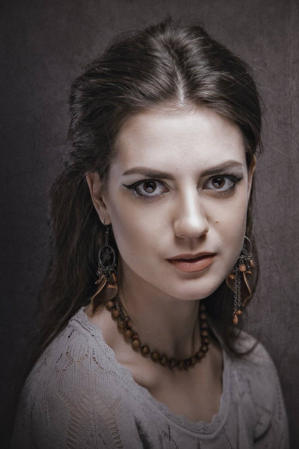 female, portrait, mood, sensuality, smile, woman, dark, adult, face, people, one, person, look, retro, picture, tenderness, dream, Дмитрий Толоконов