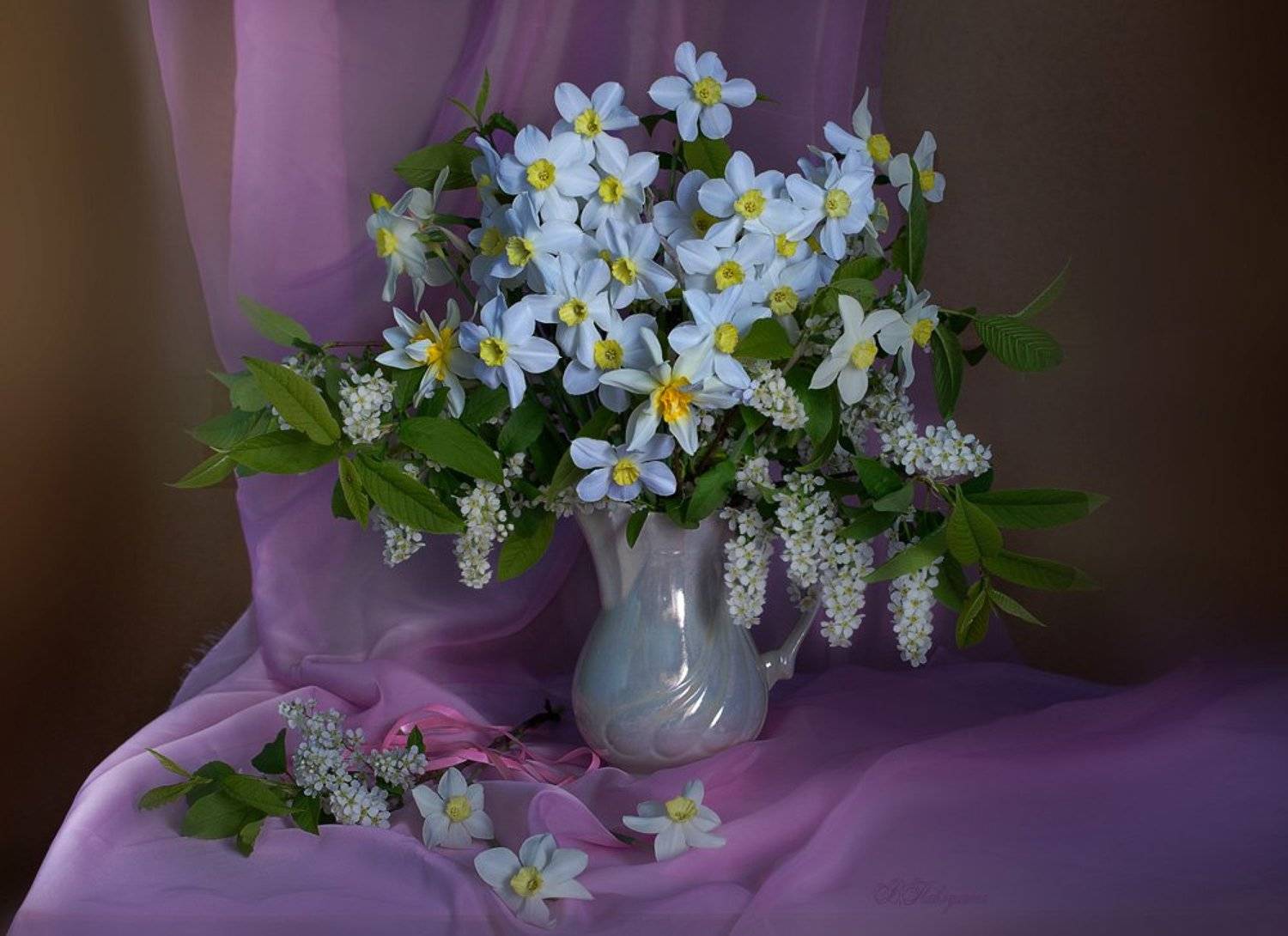 натюрморт,нарциссы,весна,в.павлухина,, Вера  Павлухина