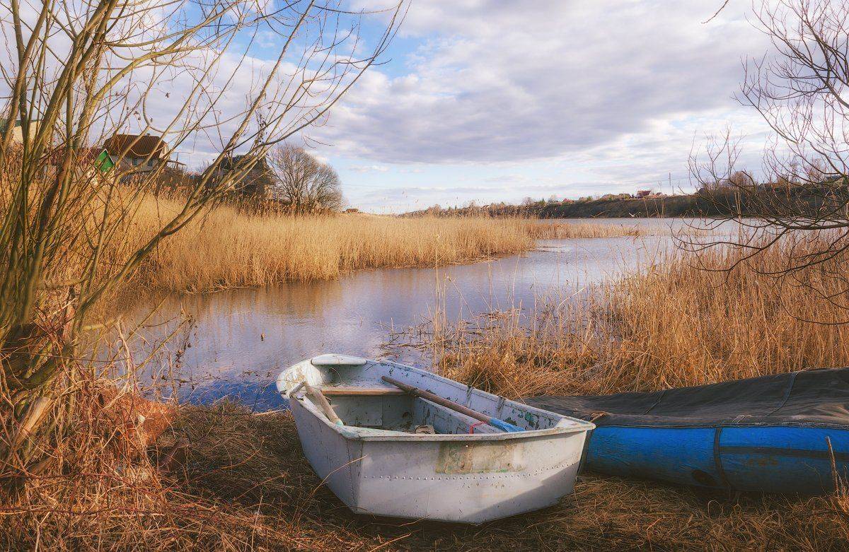 весна, апрель, река, лодки, spring, aprel, boats, river, sky, Майя Афзаал