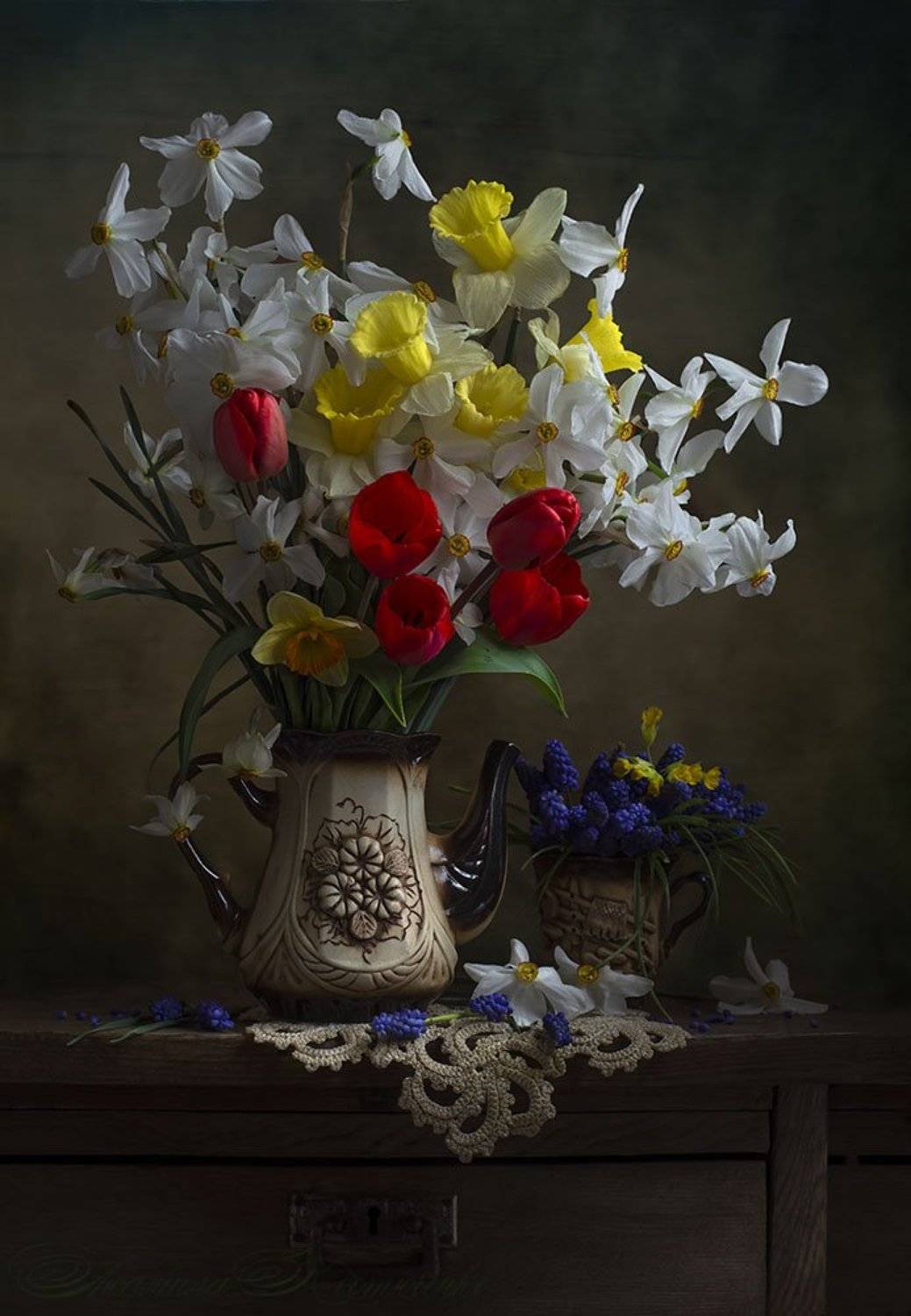 натюрморт с нарциссами,весна,букет,цветы,художественное фото,искусство., Людмила Костюченко