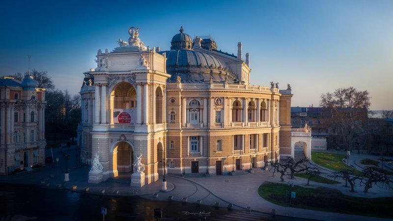 odessa, building, opera, sunrise, morning, city, город, одесса, опера, архитектура Odessa Opera House фото превью