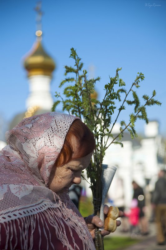 город,храм,прихожане,женщина,жанр,улица Вербное воскресенье ... фото превью