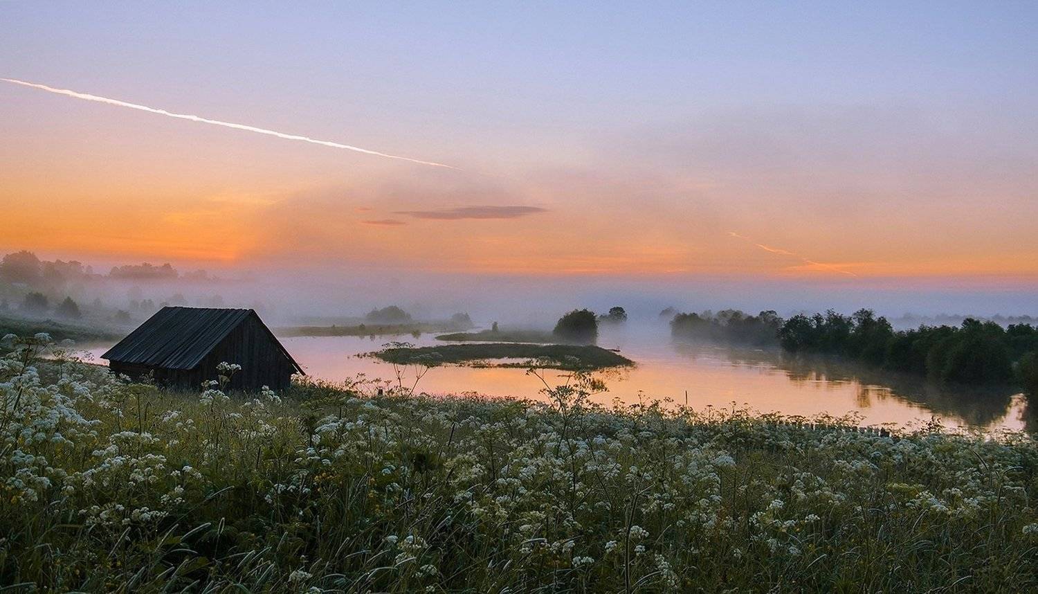 вологодская область, станция вожега, река вожега, деревня коневка, утро, восход, Valentina Vershinina
