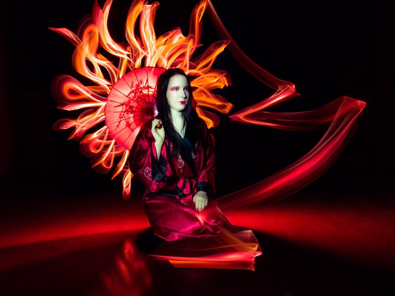 lightpainting, lightart, longexposure, nightphotography, light, night, portrait, lightblade Вишни в весеннем цвету. фото превью