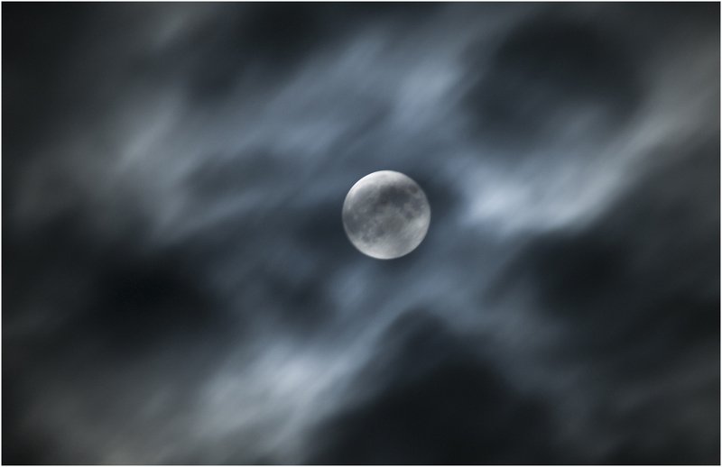 ночь небо луна Полнолуние фото превью