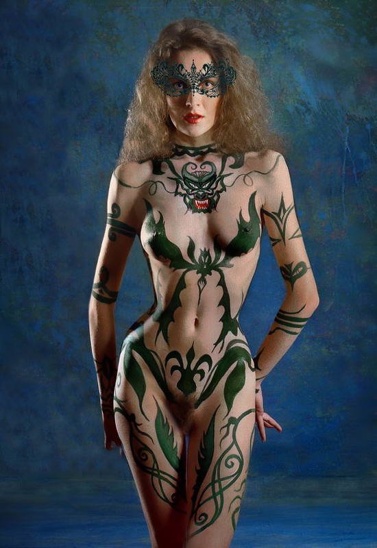 девушка,  модель,   обнажённая,  nude,  girl, эротика,  erotic, ню, nudeart,	photosession, бди-арт Боди-арт на Хеллоуин фото превью