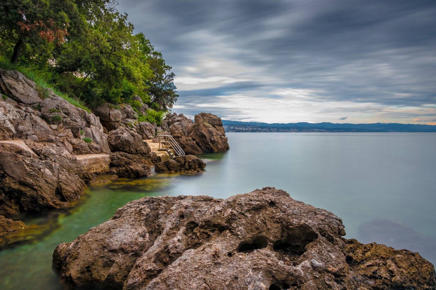 sea, seascape, landscape, nature, long exposure, sky, clouds, water, rocks, Nikolay Tatarchuk