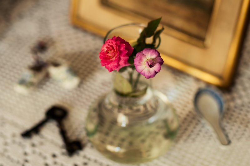 Dos rosas en el florero фото превью