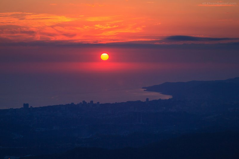 Сочи, Чёрное море, Ахун Закат над Чёрным морем фото превью