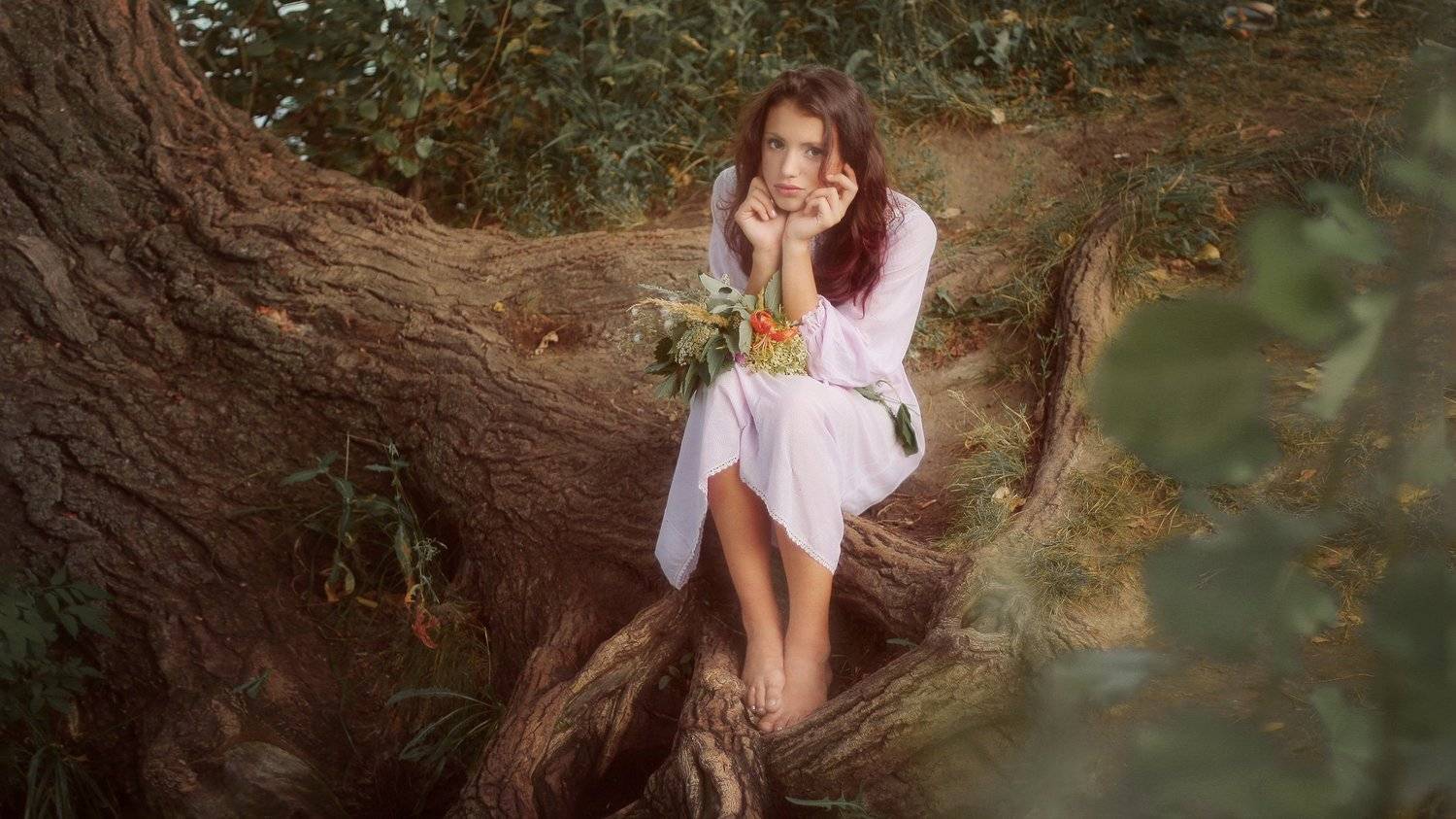 девушка, портрет, природа, Анна Северина