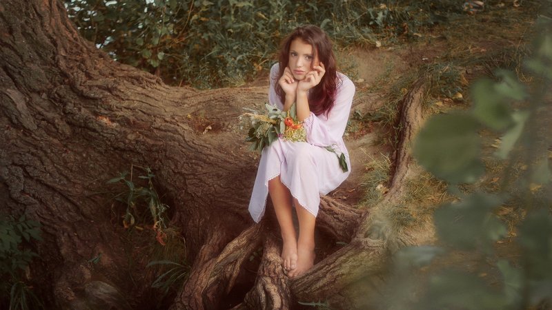 девушка, портрет, природа Карина фото превью