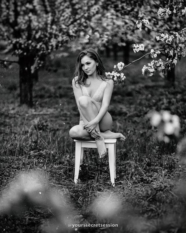 девушка, портрет, чб, бельё, будуар Сашка фото превью