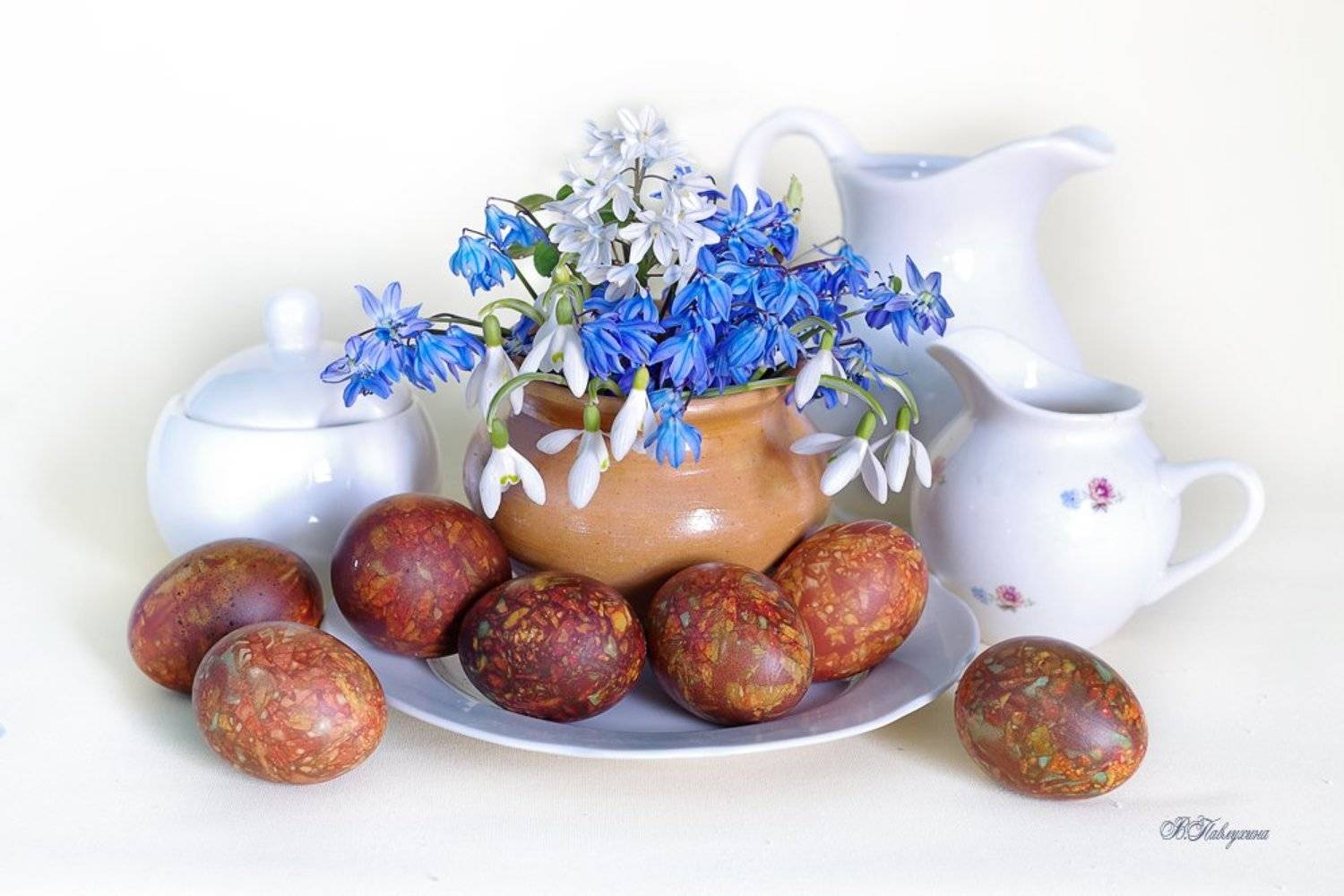 пасха ,пасхальные яйца, мраморный цвет, цветы ,весна,в.павлухина,, Вера  Павлухина