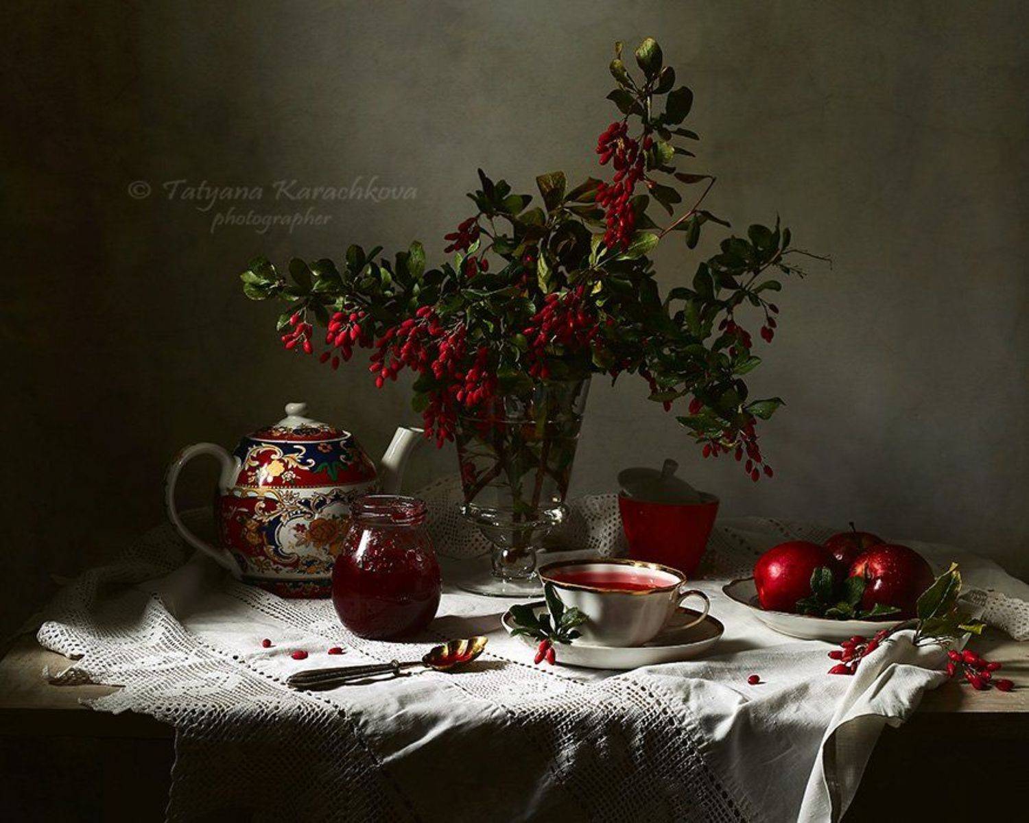 натюрморт, варенье, барбарис,чай, чаепитие, stll life, sillleben, Tatyana Karachkova