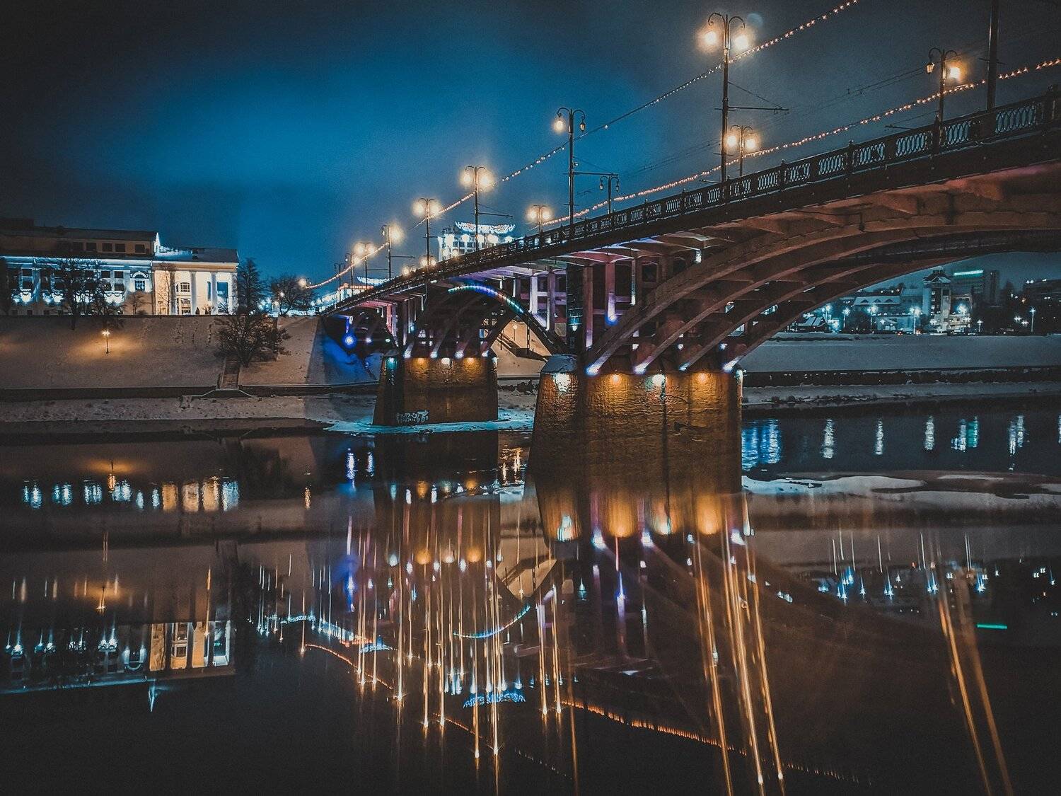 вечерний город, вечерний витебск, зимний город, зима, huaweiphoto, huaweiphotography, p20pro, витебск, река, отражение, успенский собор, мост, вечер, помолейко, evening city, city landscape, reflection, pomoleyko, vitebsk, church, Павел Помолейко