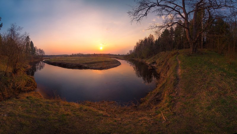 россия, река. вязьма, ивановская область На повороте фото превью