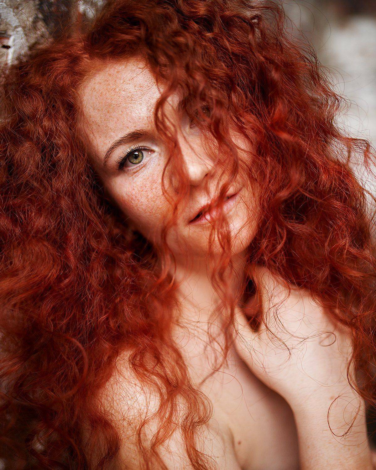 рыжая, эльф, юность, портрет, веснушки, красота, девушка, Тина Рузина