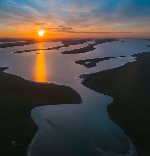 Озеро Маныч с высоты птичьего полёта