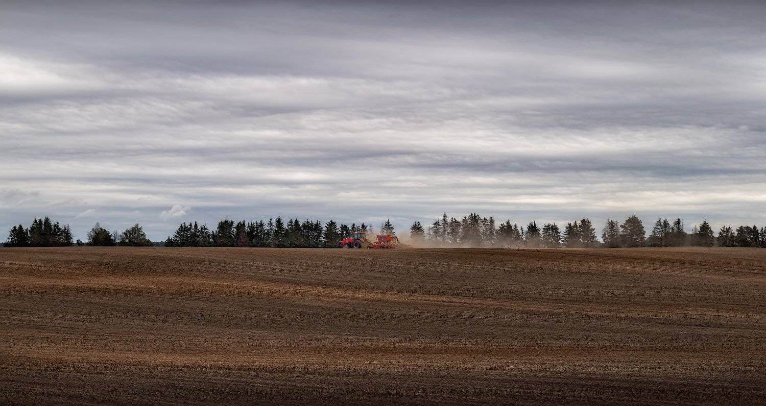 день, поле, трактор, небо,, Сергей Шабуневич