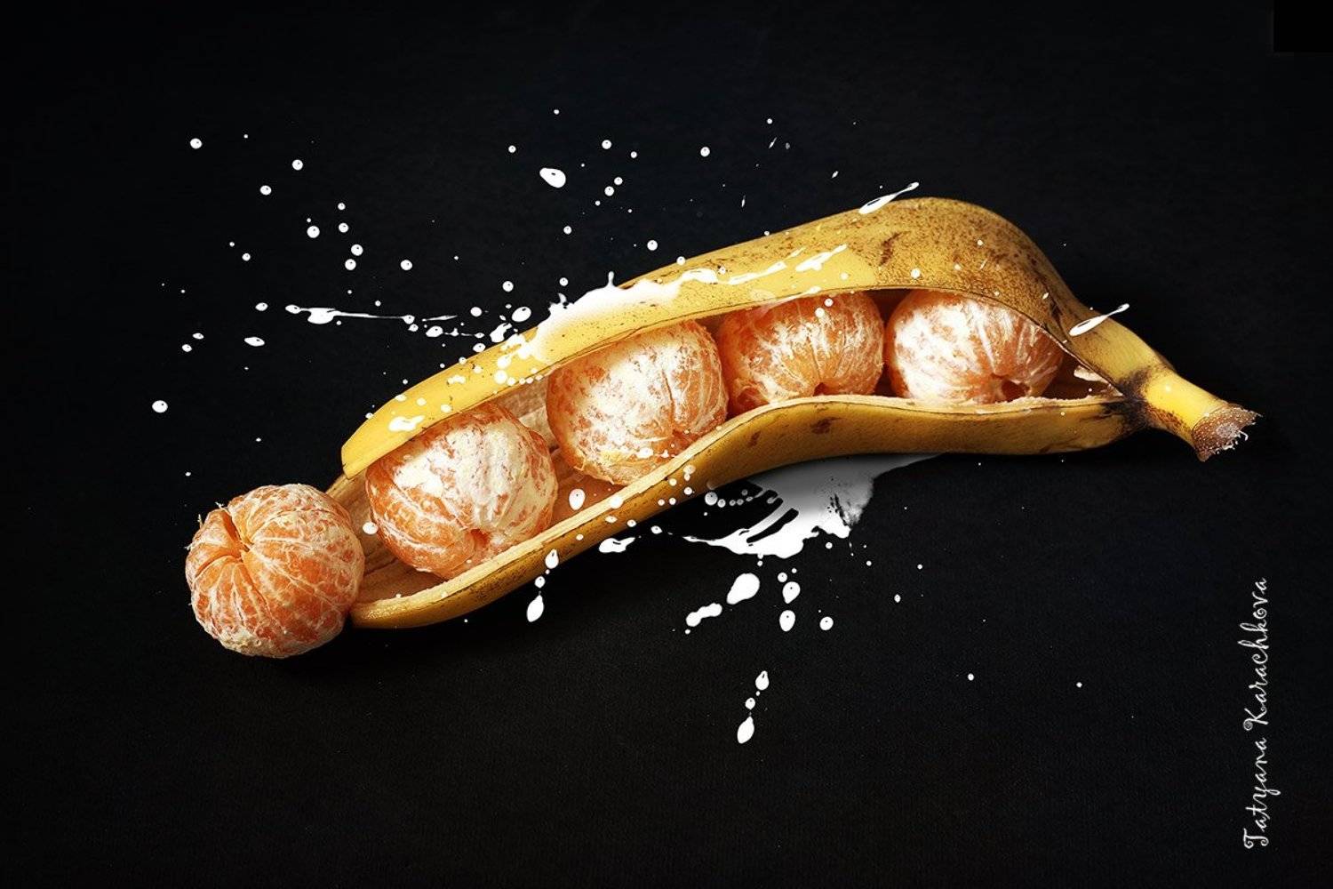 концептуальное, фрукты, банан, мандарины, Tatyana Karachkova