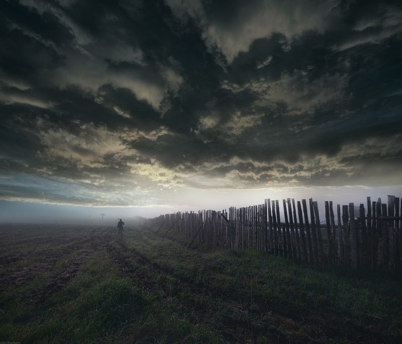 пейзаж небо человек На краю... фото превью
