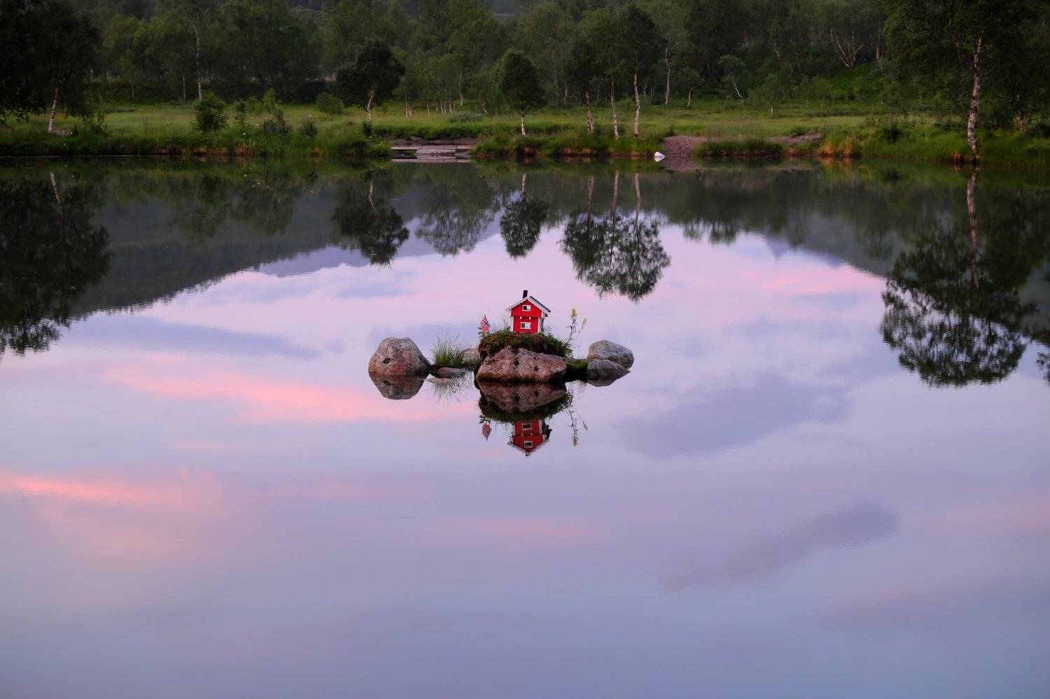 норвегия, лофотены, отражение, небо, дом, озеро, norway, lofotens, reflection, sky, house, lake, Serg Pechenizhskiy