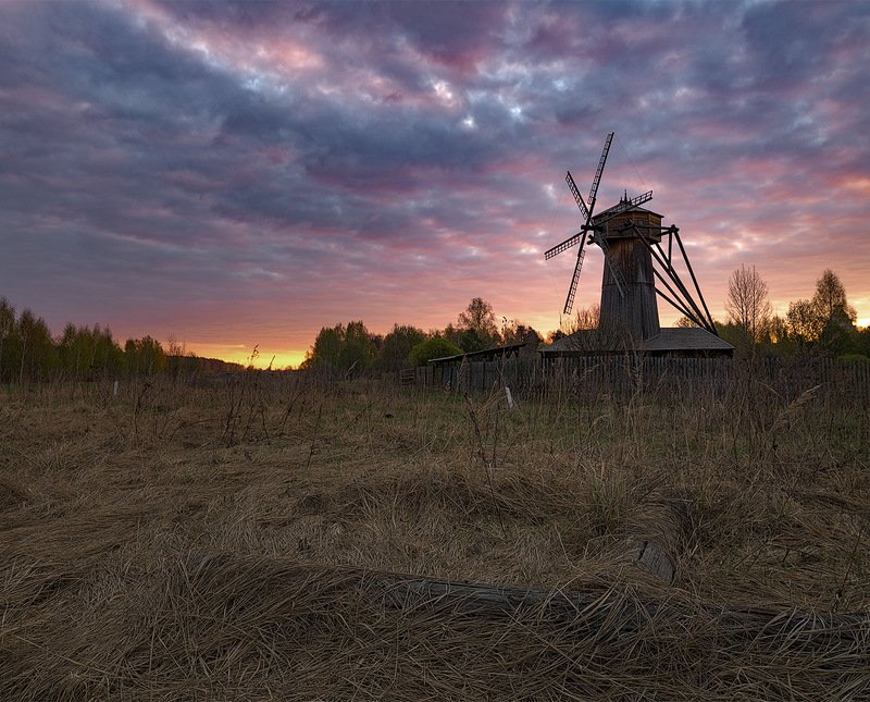 sky, morning, windmill Bloody morning on Istra фото превью