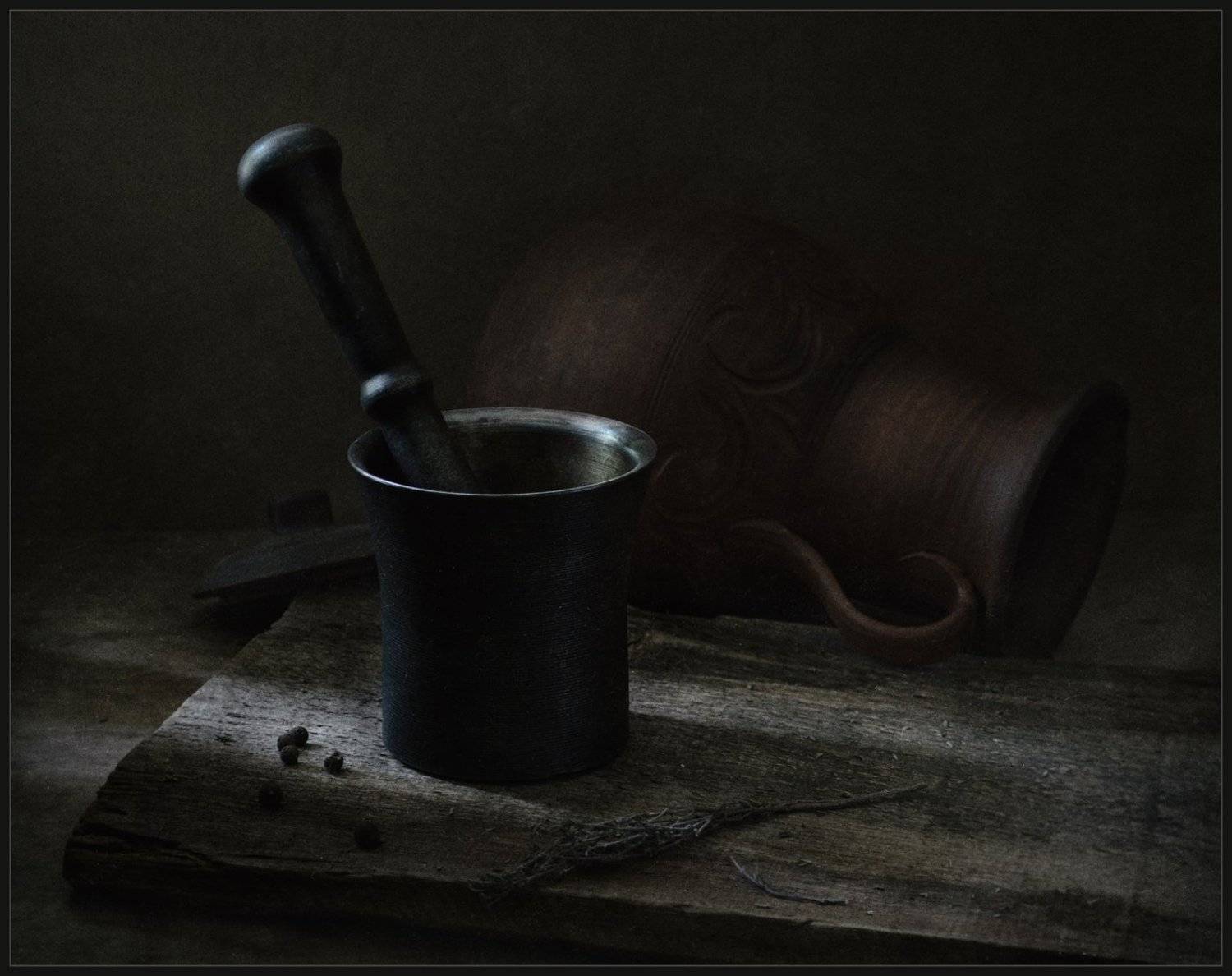 натюрморт, still life, ступка, кувшин, Андрей Угренинов