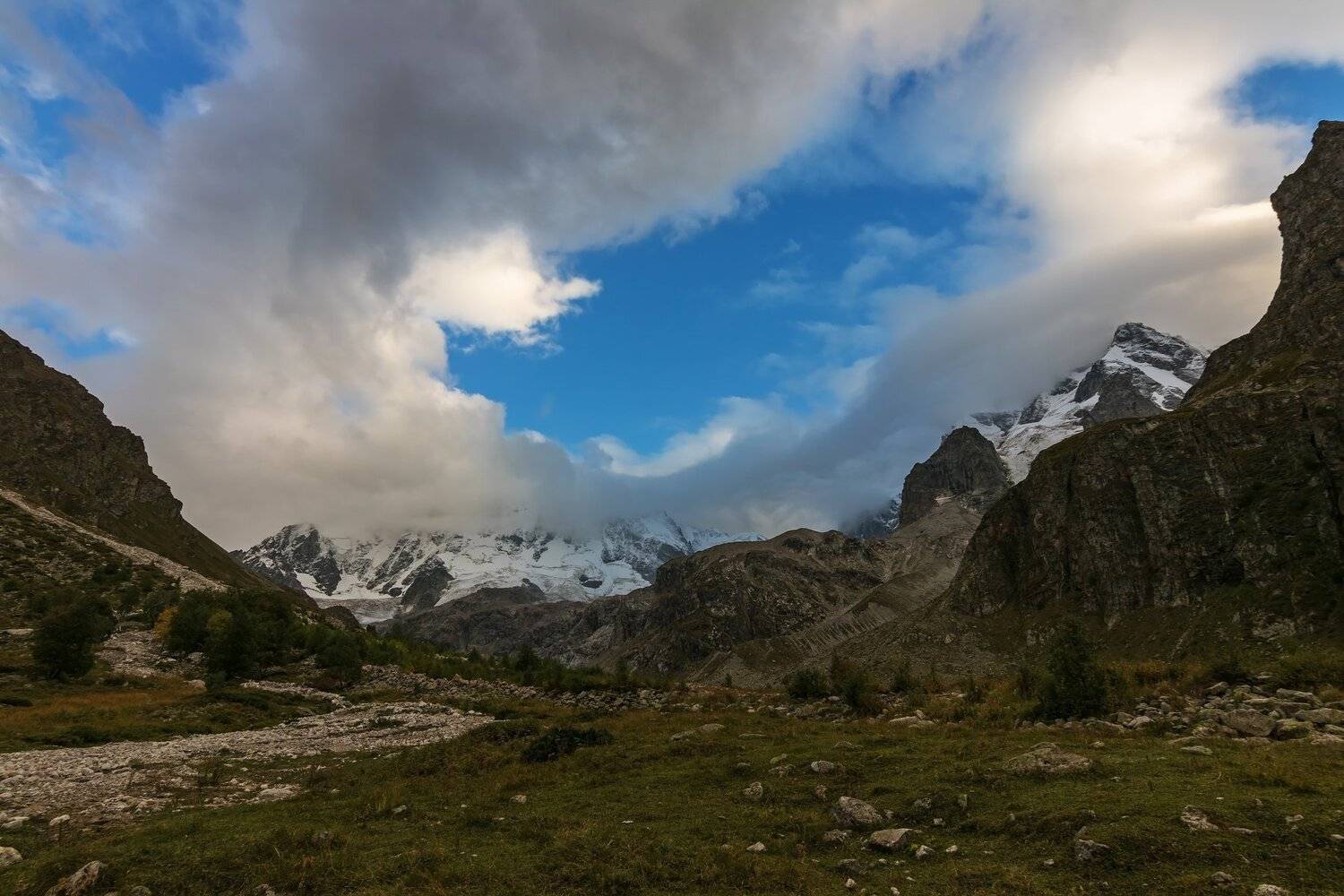 горы, облака, кавказ, Эстелла