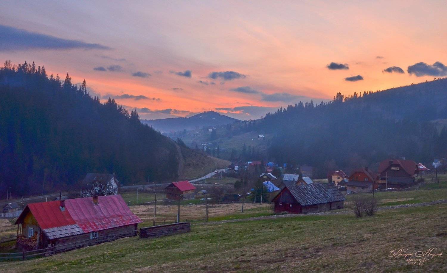 весна, апрель, вечер, закат, горы, карпаты, Валерий Наумов