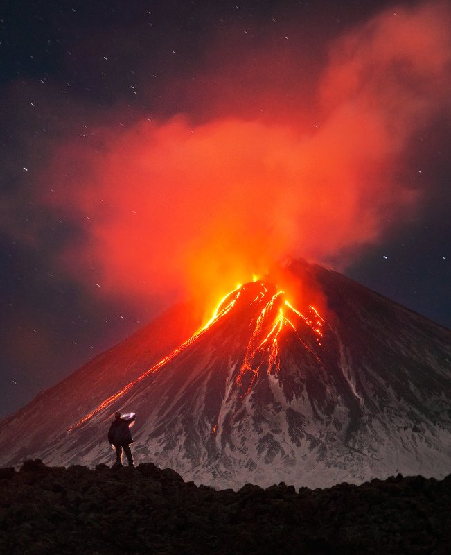 камчатка, вулкан, ключевской, извержение, Volcano. Из серии \