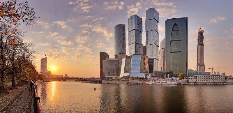 москва-сити, сити, москва, закат закат над Сити фото превью