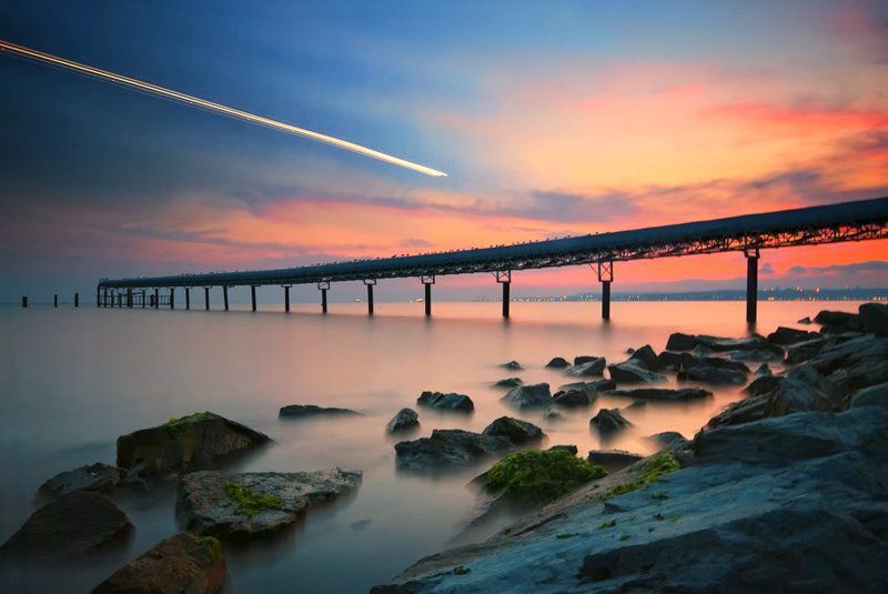 long, exposure, anda, airplane, light airplane footprint фото превью