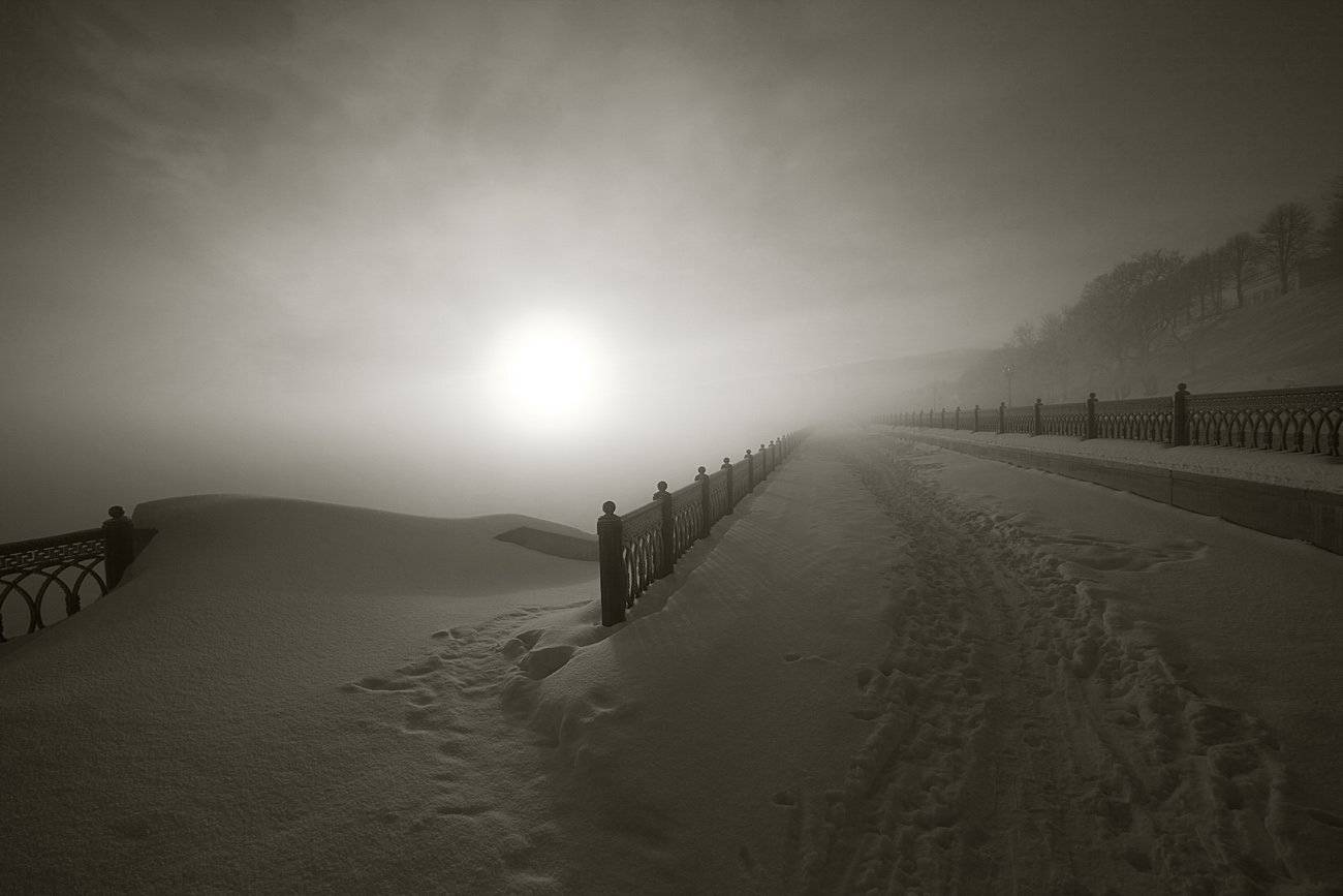 ярославль,зима,утро,набережная реки волги., СПИРИДОНОВ НИКОЛАЙ