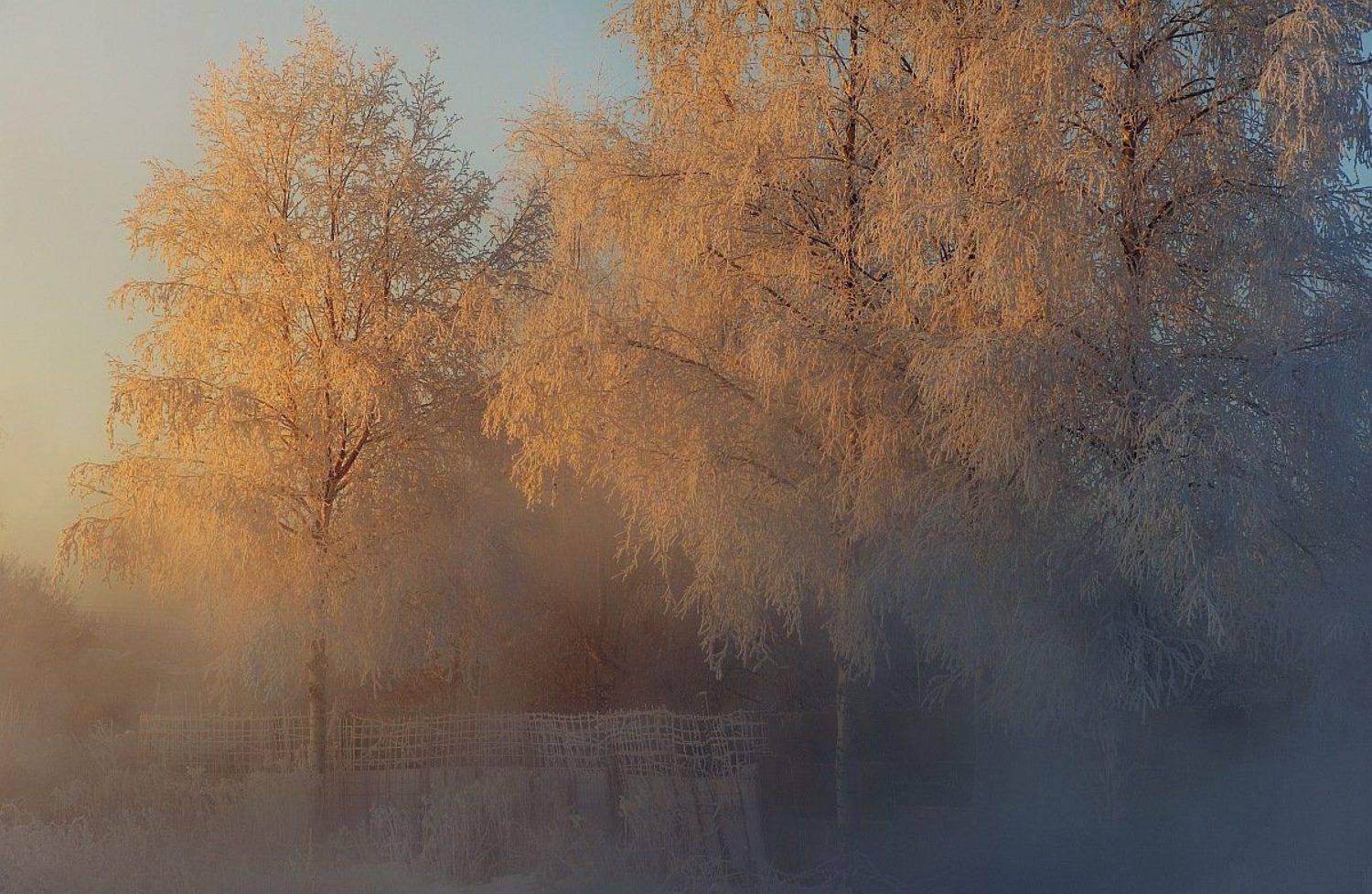 пейзаж, зима, река, пар., Ефимов Александр