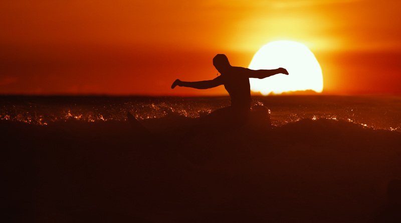surfing sochi sunset nature sea waves Sochi sunset. фото превью