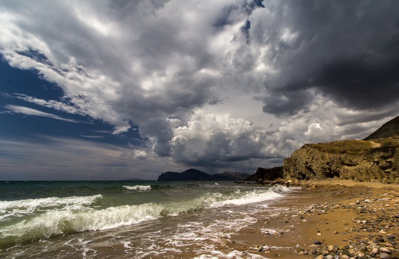 пейзаж, море, черное, крым, шторм, непогода, туча Надвигается... фото превью