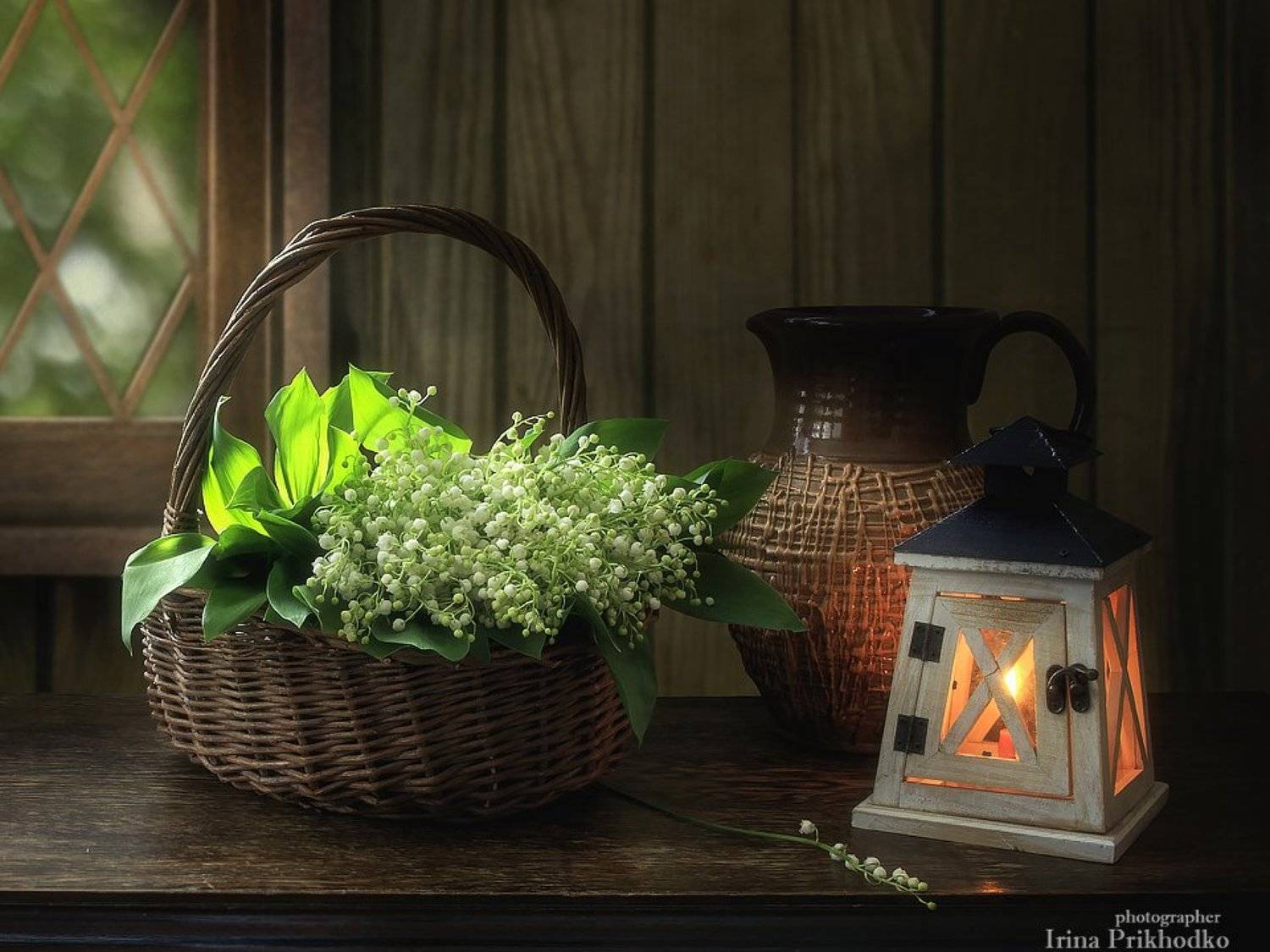 натюрморт, весна, ландыши, вечер фонарь, Ирина Приходько
