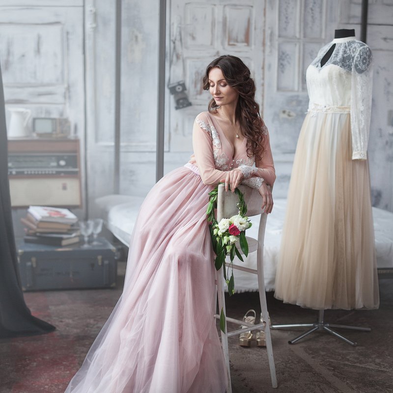 portrait, woman, light, canon, minsk, beautiful, dress morning фото превью