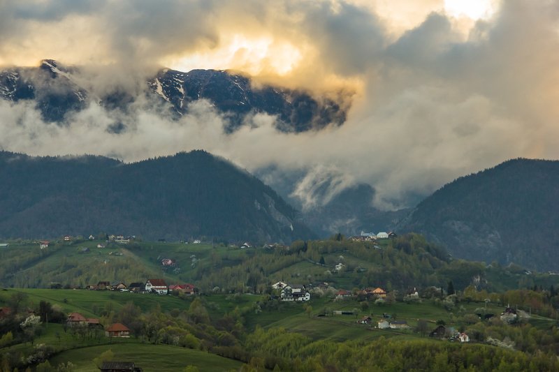 spring landscape storm green beautiful transylvania photography photo frame mountains village    Spring after the storm. фото превью