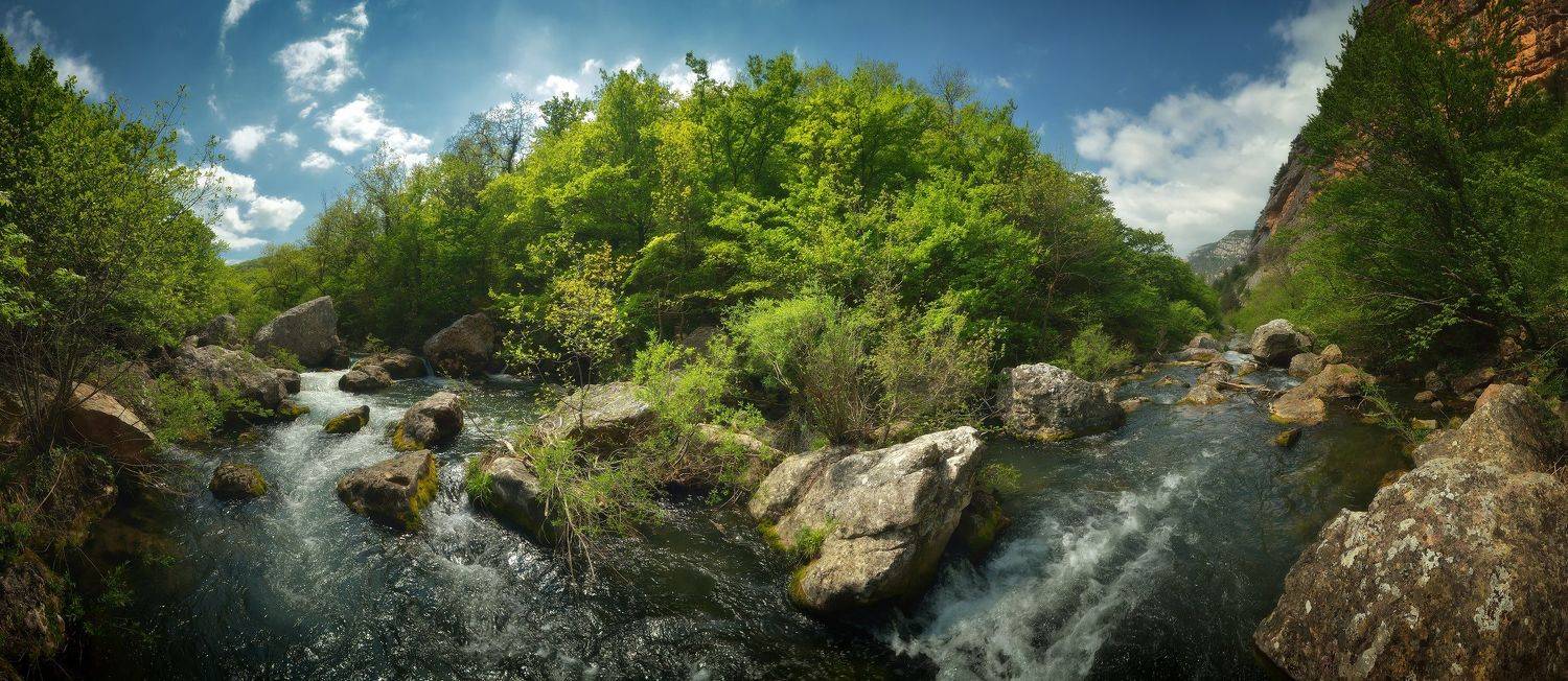 крым, природа, весна, горы, река, лес, панорама, Алексей Никонов