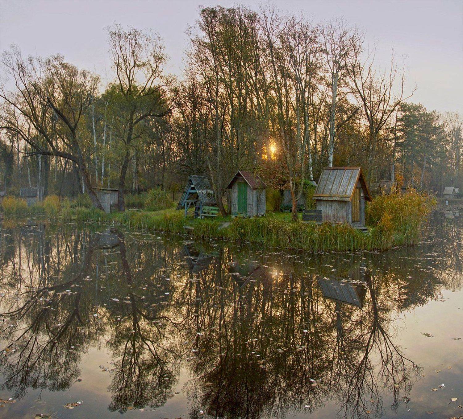 венгрия, осень. пруд, рассвет, Петр Косых