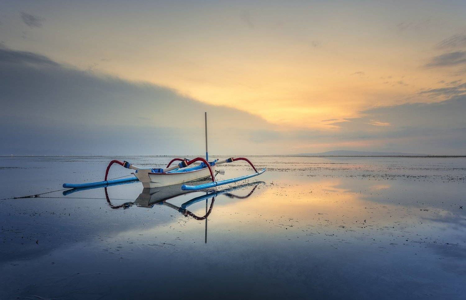 Лодка, рассвет, пляж, Павел Попов