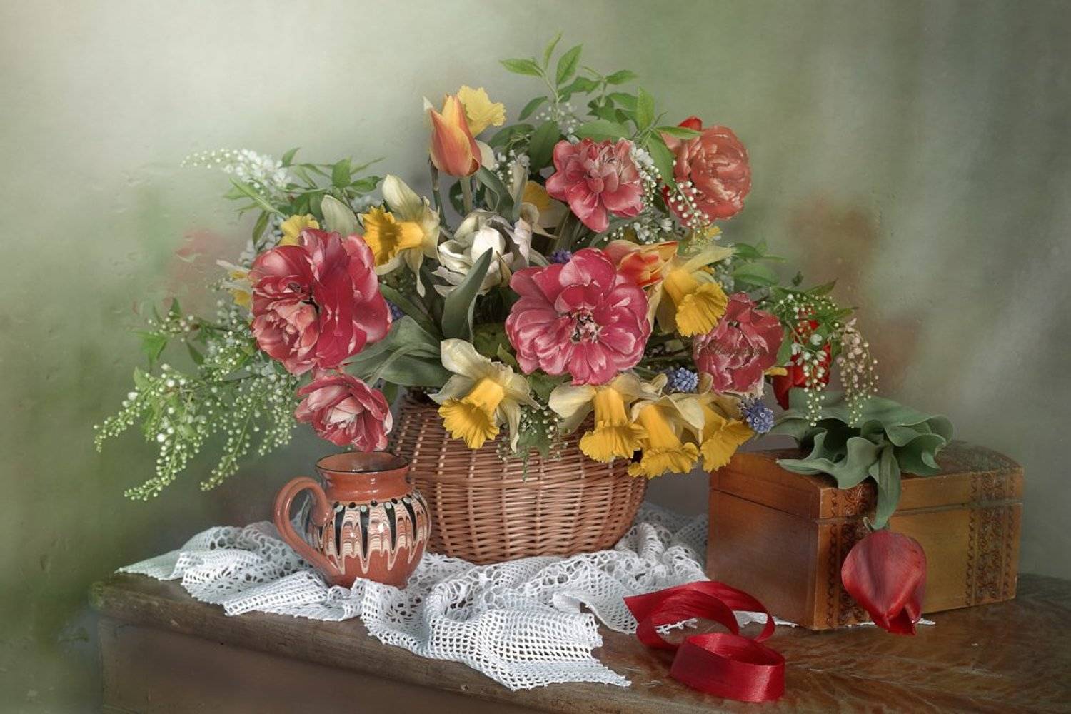 весна,весенний букет,натюрморт,тюльпаны,нарциссы,вера павлухина,, Вера  Павлухина