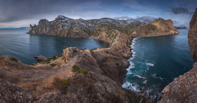 крым, пейзаж, горы, крымские горы, море, черное море, природа, путешествия, россия, природа крыма, отдых в крыму, скалы, фототур в крым, туры по крыму На мысе Хамелеон фото превью