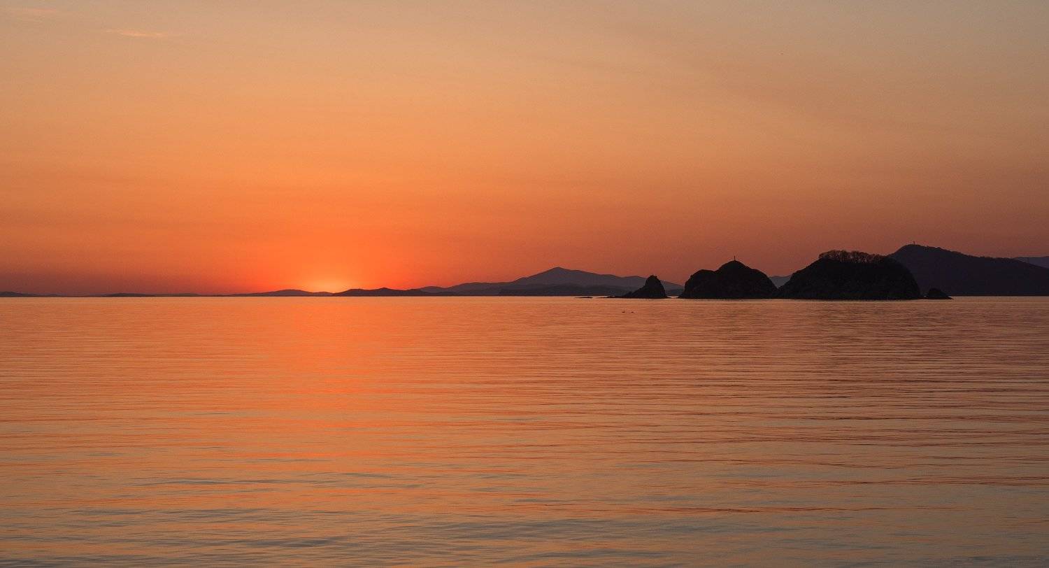 Закат, море, бухта Витязь, Приморский край, Чернышев Валерий