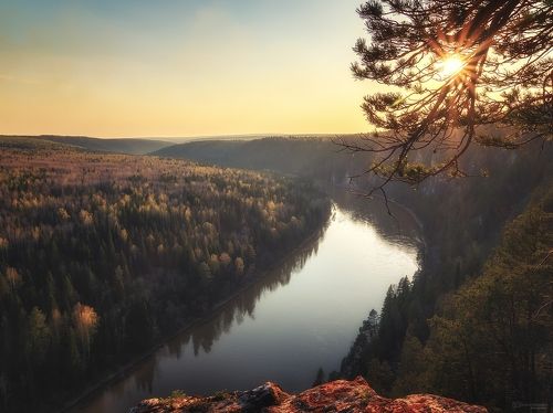 Вечер на реке Чусовая