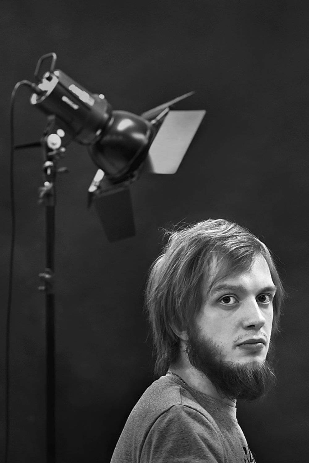 портрет, мужчина, борода, глаза, взгляд, чб, апатиты, Николай Смоляк